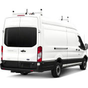 Vantech H1 2 Bar Steel Ladder Roof Rack for Ford Transit Cargo Van 2015-On, White
