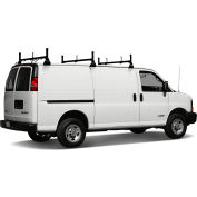 Vantech H1 3 Bar Aluminum Ladder Rack System for Chevy Express 1996-On, Black