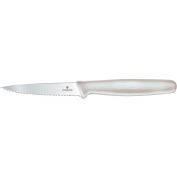 3-1/4", pointe de lance les bords ondulés, manche en polypropylène, blanc couteau d’Office