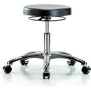 Blue Ridge Ergonomics™ Cleanroom Stool with Casters - Desk Height - Noir