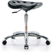 Interion® Tabouret tracteur en polyuréthane - Black w/ Chrome Base