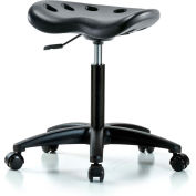 Interion® Tabouret tracteur en polyuréthane - Black w/ Black Base