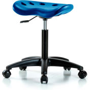 Interion® Polyurethane Tractor Stool - Blue w/ Black Base