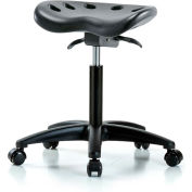 Interion® Tabouret tracteur en polyuréthane avec inclinaison du siège - Noir w/ Black Base
