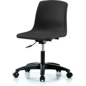 Chaise shell en polypropylène - Hauteur de bureau avec roulettes en noir