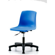 Chaise Shell en polypropylène - Hauteur de bureau avec glisse stationnaire en bleu