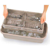 Vollrath® Traex 4 Compartiment W/ Poignées & Half Tub, 1303, Beige, 24-1/2 » X 13-3/8 » X 5-1/4 »