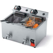 Vollrath® Cayenne Dual Countertop 15 Lb Medium Duty Electric Fryers, 40710, W/ Drain, 2X15 Lb