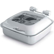 Vollrath® Intrigue Square 6 Quart Induction Chafer 46134 W / Inox Acier Alimentaire Pan Glass Top