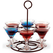 Vollrath® Circular Wire Flight Caddy, WR-1026-06, Holds 6 Glasses, 9" X 11"