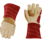 Mechanix Wear Flux Welding Gloves, Tan/Red, Small, 1 Pair