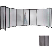 Paravent Mobile portable, 7'6 "x 19'6 » en Polycarbonate, gris