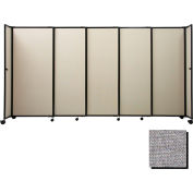 Portable Sliding Panel Room Divider, 6'10"x7'2" Fabric, Cloud Gray