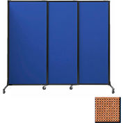 Panneaux de cloison acoustique portables, panneaux coulissants, tissu de 80"x7', avec roulettes, Latte