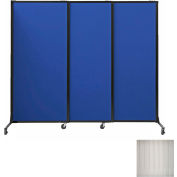 Panneaux de partition acoustique portable, panneaux coulissants, 88"x7' Avec roulettes, Clair