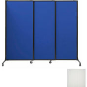 Portable Acoustical Partition Panels, Sliding Panels, 88"x7' With Casters, Opal