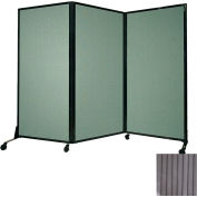 Portable Acoustical Partition Panel, AWRD  70"x8'4" With Casters, Gray