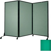 Portable Acoustical Partition Panel, AWRD  80"x8'4" With Casters, Green