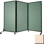 Portable Acoustical Partition Panel, AWRD 88"x8'4" Tissu, Avec Casters, Sand