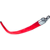 Visiontron Velvet Rope 6' Red Rope Polished SS Hinged Ends, 1-1/2 Diameter