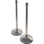 Urne classique premier Visiontron poteau en acier inoxydable poli, 39-3/4" H, 2/PACK