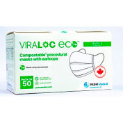 Viraloc ECO Plant Based Face Mask, 3 Ply, ASTM Level 3, White, Pack of 50