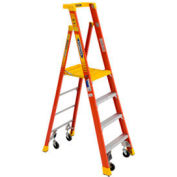 Werner PD6210-4CCA - 10' Grade 1A Fiberglass Podium Ladder w/ Casters, 300 lb. Capacity