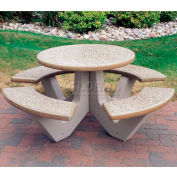 Wausau Tile® 66 « Table de pique-nique ronde en béton, sable