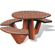 Wausau Tile® 66 " Table de pique-nique ovale, béton, conforme ADA, rouge