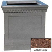 Wausau TF4242 jardinière carrée extérieure - Weatherstone brun 36 x 36 x 36