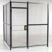 RapidWire 2-Sided Welded Wire Cage W/ 3' Hinged Door, No Ceiling 8' 4" x 8' 6" x 8' 5-1/4"H