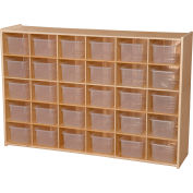 30 Tray Cubby Storage, Unassembled w/Clear Trays, 50-3/4"W x 12"D x 33-7/8"H
