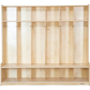 Casier™ de siège à 6 sections Wood Designs, 54 » L x 15"P x 48"H, marron, assemblé