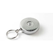 KEY-BAK #5 Retractable Key Reel with 24" Stainless Steel Chain Chrome Front Steel Belt Clip