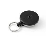 KEY-BAK #485B-HDK Retractable Key Reel with 48" Kevlar Cord Black Front Steel Belt Clip