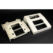 Wiremold 5450A3 3-Gang Offset Device Mounting Bracket and Trim Ring, Ivory, 7-19/32"L