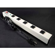 Wiremold Surge Protected Power Strip W/Lighted Switch, 5 Outlets, 15A, 3kA, 6' Cord