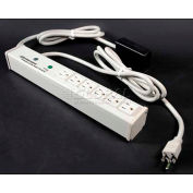 Wiremold Surge Protected Power Strip W/Remote Switch, 6 Outlets, 15A, 3kA, 6' Cord