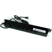 Wiremold Rack Mount Surge Protected Power Strip, 6 Outlets, 15A, 3kA, 15' Cord