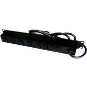 Wiremold Rack Mount Surge Protected Power Strip, 8 Rear Outlets, 15A, 3Ka, 6' Cord