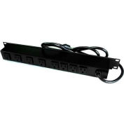 Wiremold Rack Mount Surge Protected Power Strip, 8 prises arrière, 15A, 3Ka, 6' Cord