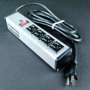 Wiremold Power Strip W/Lighted Switch, 4 Outlets, 15A, 15' Cord