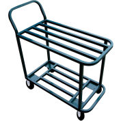 Chariot de stockage et de marquage Winholt® avec 2 tablettes, 600 lb Capacité, 41 po L x 18 po l x 39 po H, vert