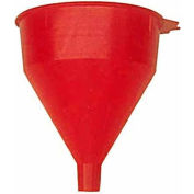 Funnel King® Red Safety Polyethylene 2 Quart Funnel w/ 60 Micron Filter Screen - 32002