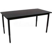 Wisconsin 24 "x 60" Lobo Science Table banc - phénoliques haut - réglable en hauteur - noir