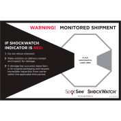 SpotSee™ ShockWatch® Companion Labels, 5-3/4"W x 8-3/4"L, Noir/Rouge/Blanc, 200/Roll