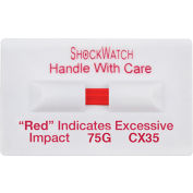 SpotSee™ ShockWatch® Clip Double Tube Impact Indicators, 75G Range, White/Red, 100/Box