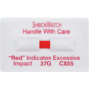 SpotSee ShockWatch® Clip Double Tube Impact Indicators, 37G Range, White/Red, 100/Box