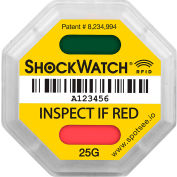 SpotSee™ ShockWatch® indicateurs d’impact RFID, plage 25G, jaune, 100/box
