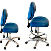 WSI 2050 Series Chair 2050-CB-CRV-BL, Clean-Room Vinyl, Chrome Base, 21"-31"H, Blue